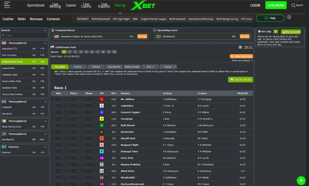 Xbet Pari-Mutuel Racebook