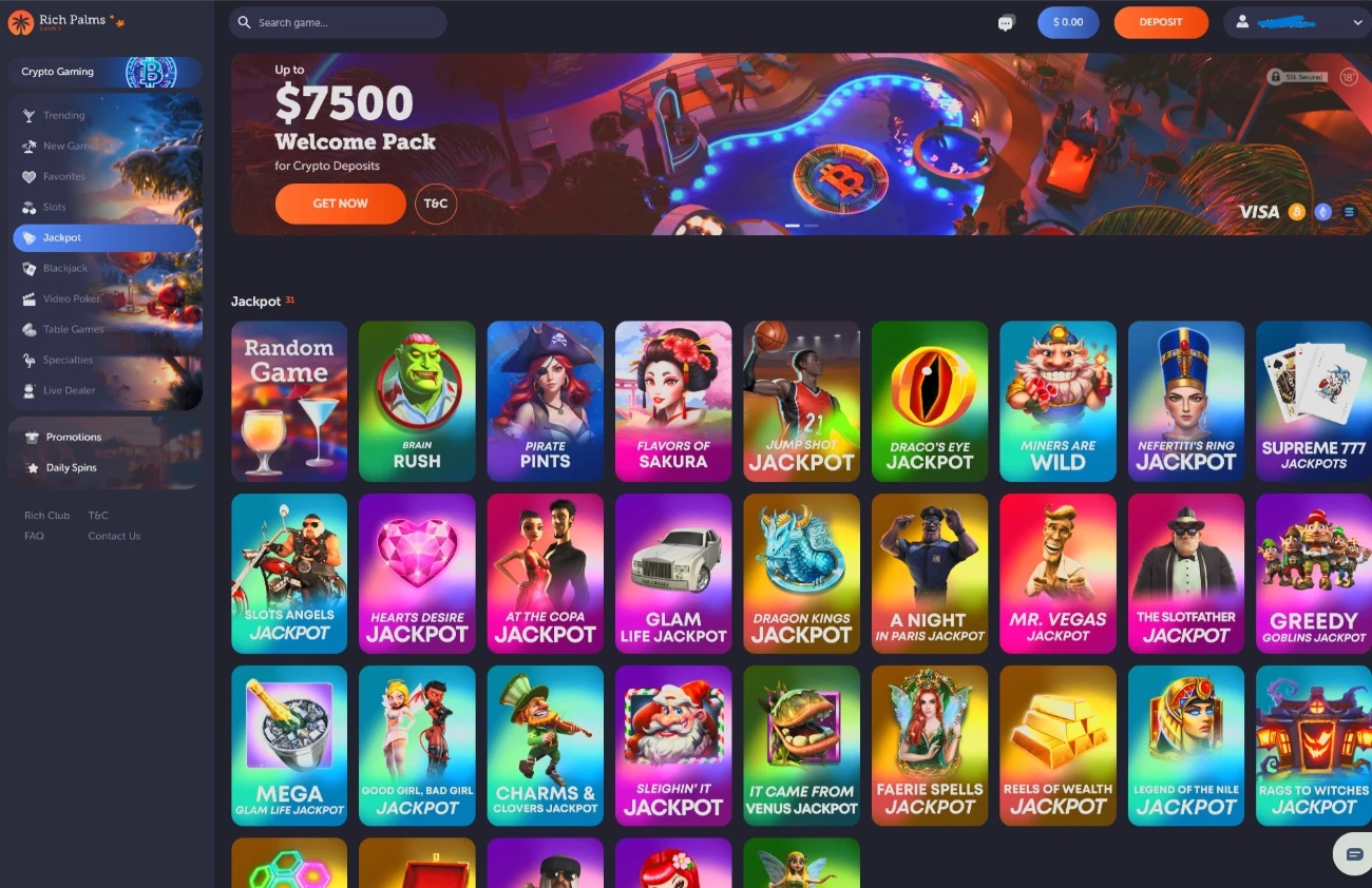 Rich Palms Progressive Jackpot Network