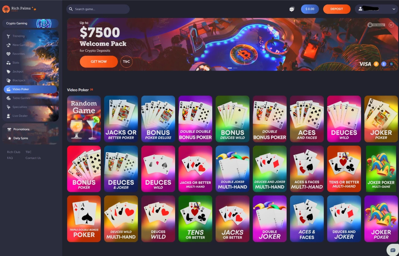 Rich Palms Video Poker Terminals