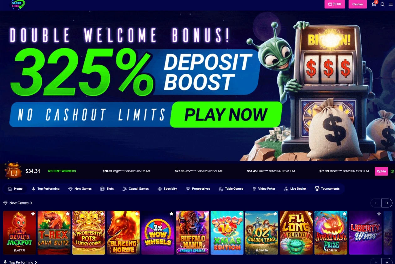 Sloto Stars 2026 Main Lobby Architecture