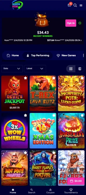 Sloto Stars HTML5 Mobile Web Render