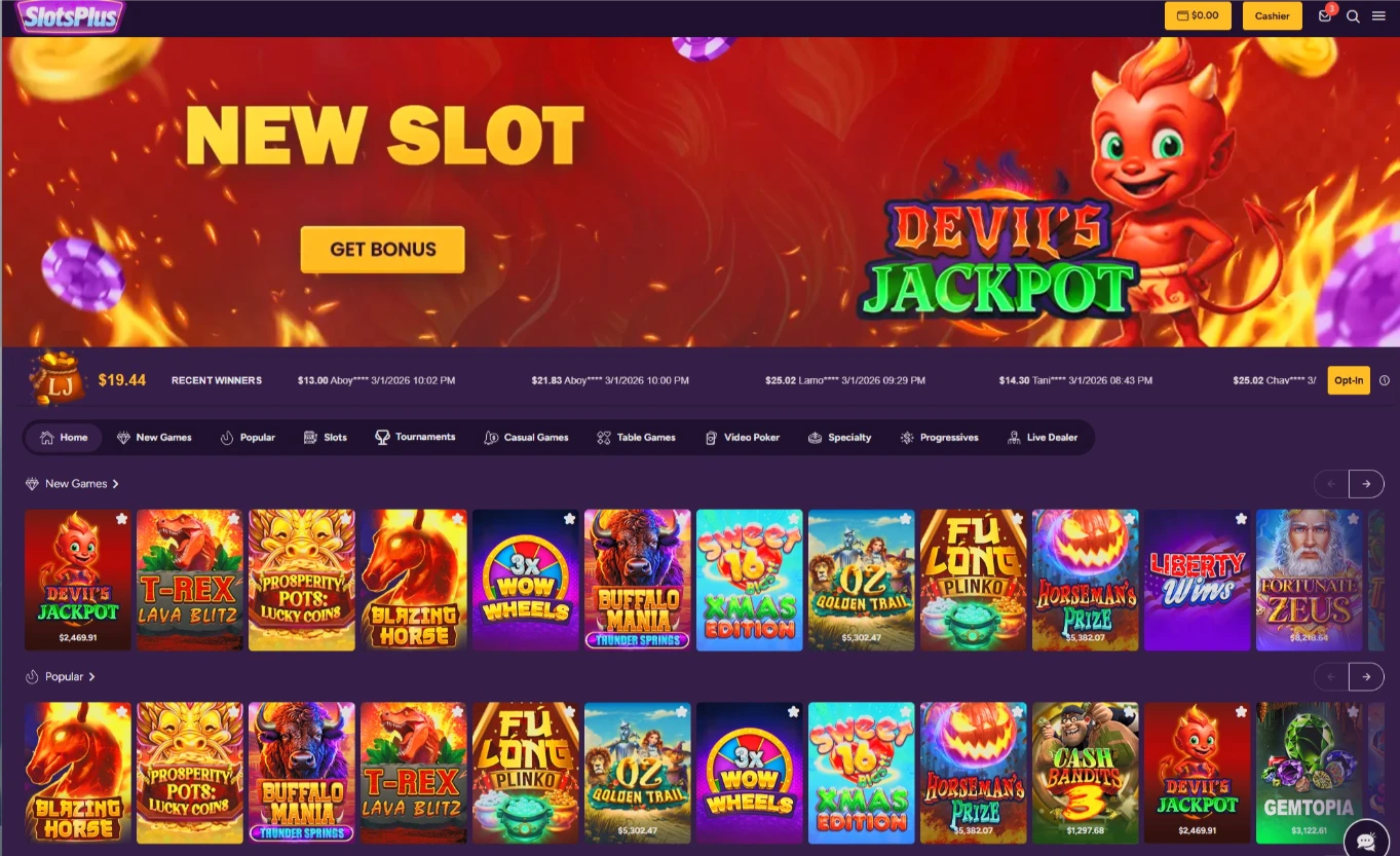 Slots Plus Main Retro Casino Lobby