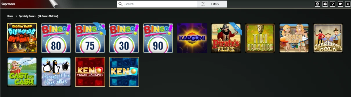 Supernova Casino Specialty Games